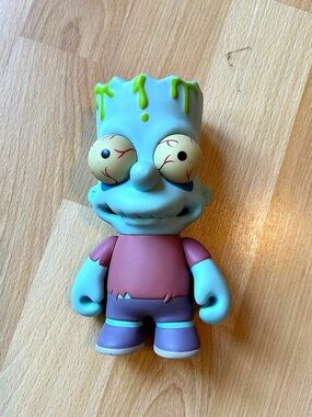Kidrobot The Simpsons Zombie Bart 6” Vinyl Figure 2013 with Brain Spoon NOS